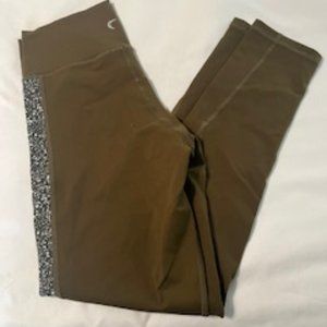 Zyia Olive Green Speckle Leggings, size 6-8